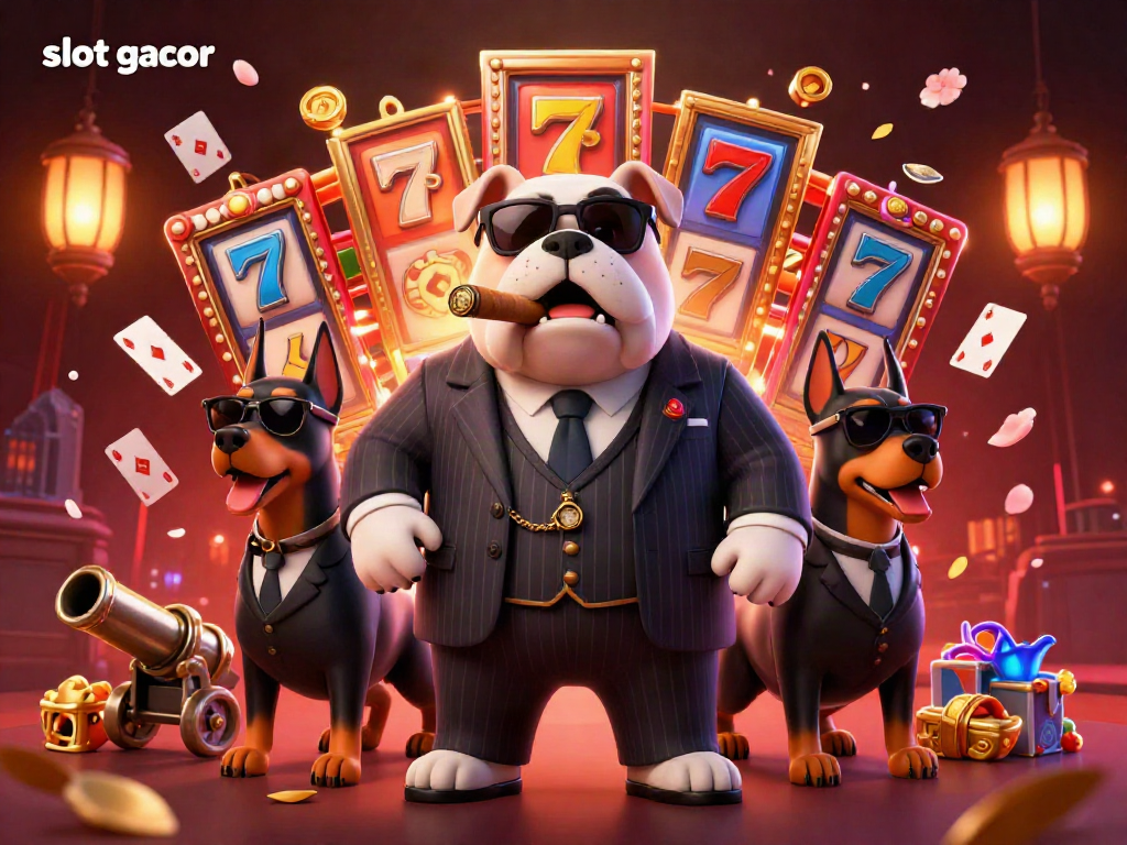 Experience the excitement of slot gacor with vibrant characters and jackpot elements in this stunning illustration.