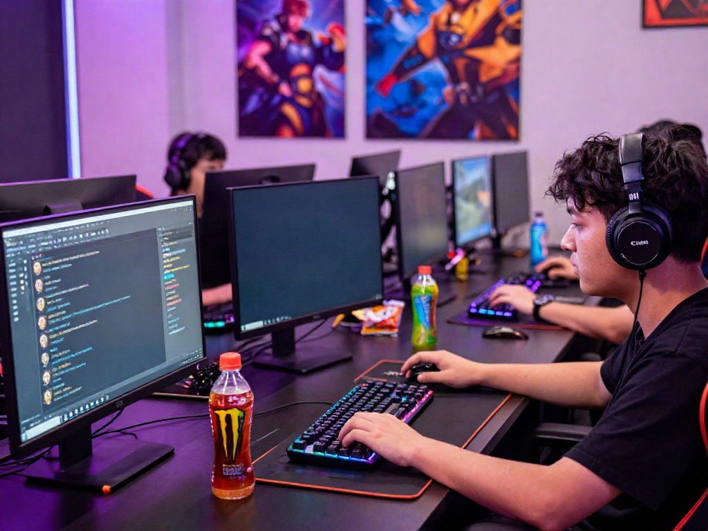 Engaged player enjoying SV88 gaming experience with vibrant accessories.