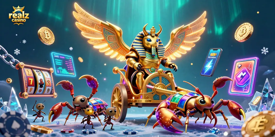 Experience the thrilling adventures at realz casino with dynamic 3D gaming illustration rich in detail.