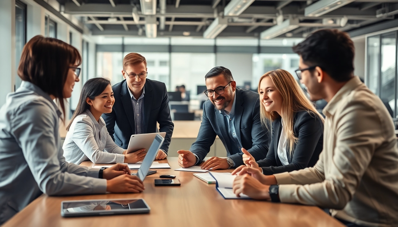 Headhunter IT berät Klienten in einem modernen Büro, um effizient Talente zu finden.