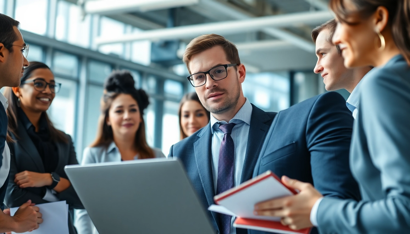 Headhunter Ingenieure beraten engagierte Kandidaten in einem modernen Büro.