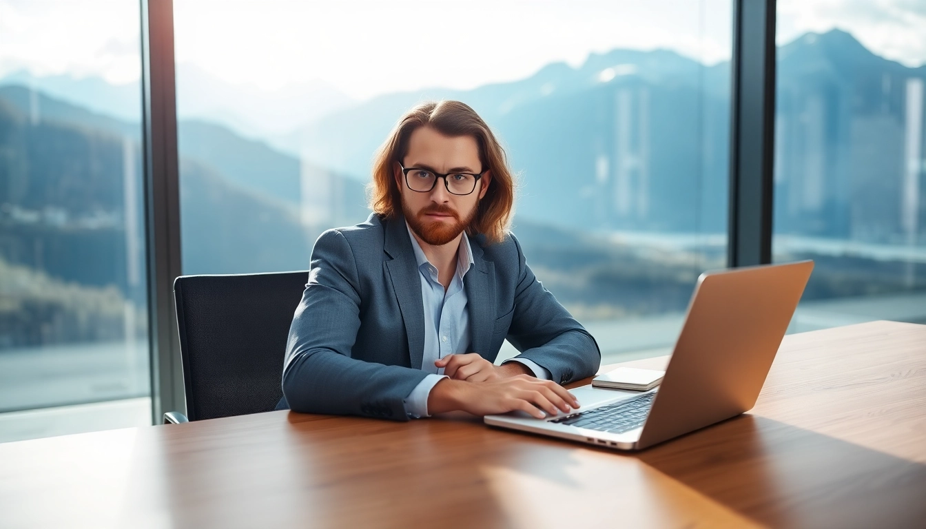 Headhunter Schweiz berät erfolgreich Klienten in einem modernen Büro mit Alpenblick.