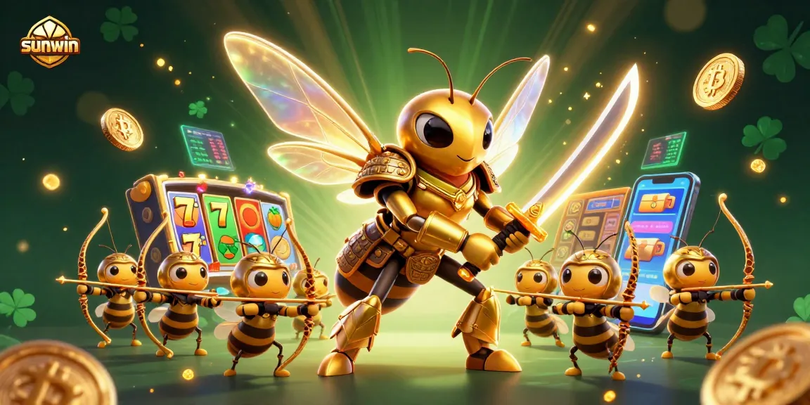 Experience thrilling wins with sunwin in this vibrant 3D casino scene featuring slots and crypto elements.