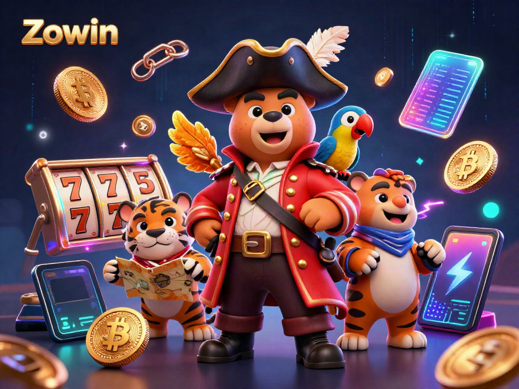Zowin players winning with vibrant slots and jackpot illustrations enriched with casino-themed characters.