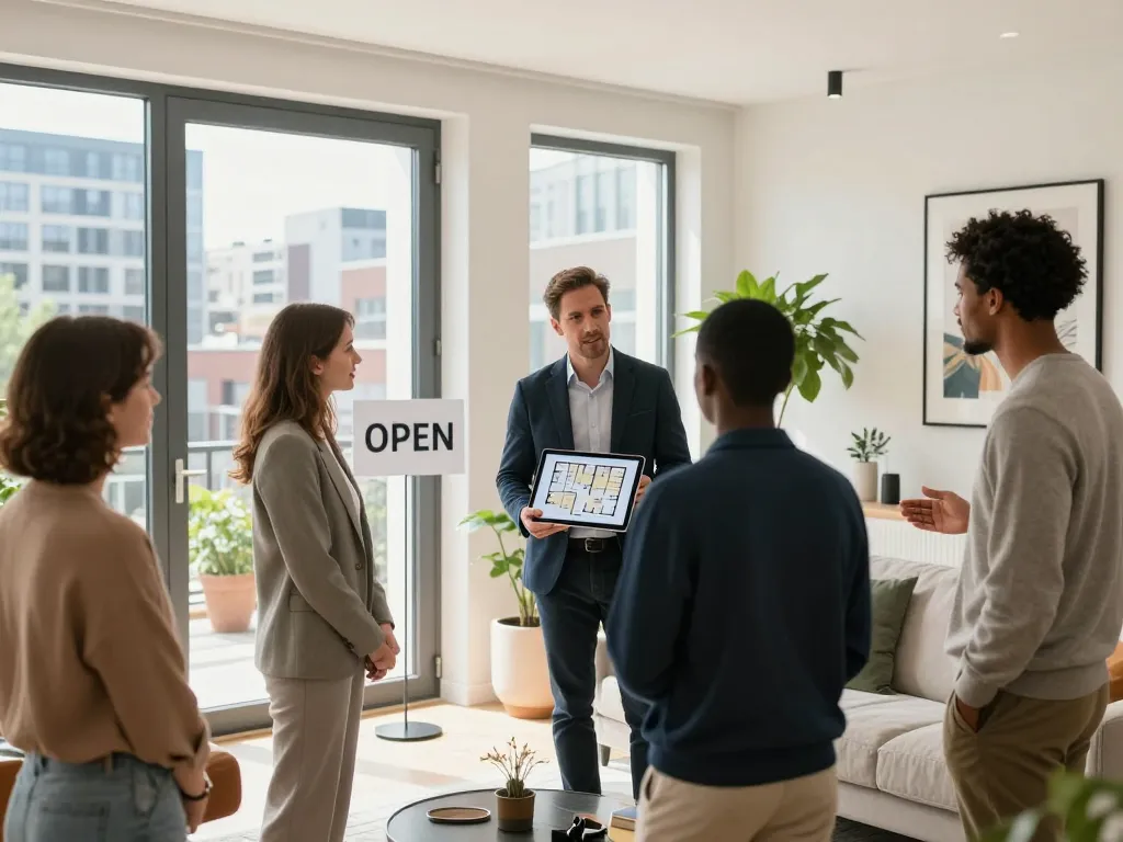 Engagierter Immobilienmakler präsentiert die Eigenschaften von Immobilien als Immobilienmakler Frankfurt Sachsenhausen und fördert Verbindungen zu potenziellen Käufern.